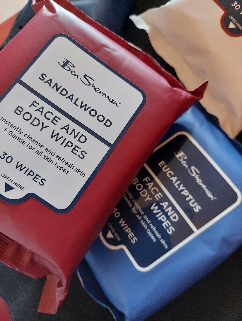 4 Pack BEN Sherman Face And Body Wipes 120 Total Travel 30 Each Tea Tree Cedar + - Picture 2 of 3